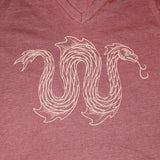 Silver Lake Brewing Project Mauve Heather V-Neck Tshirt, Cream Imprint